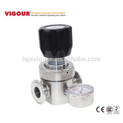 SS316 Large Flow pipeline gas low pressure regulator for pharmaceutical factory