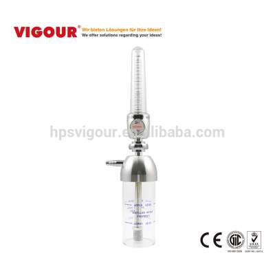 Hospital oxygen flowmeter with humidifier bottle